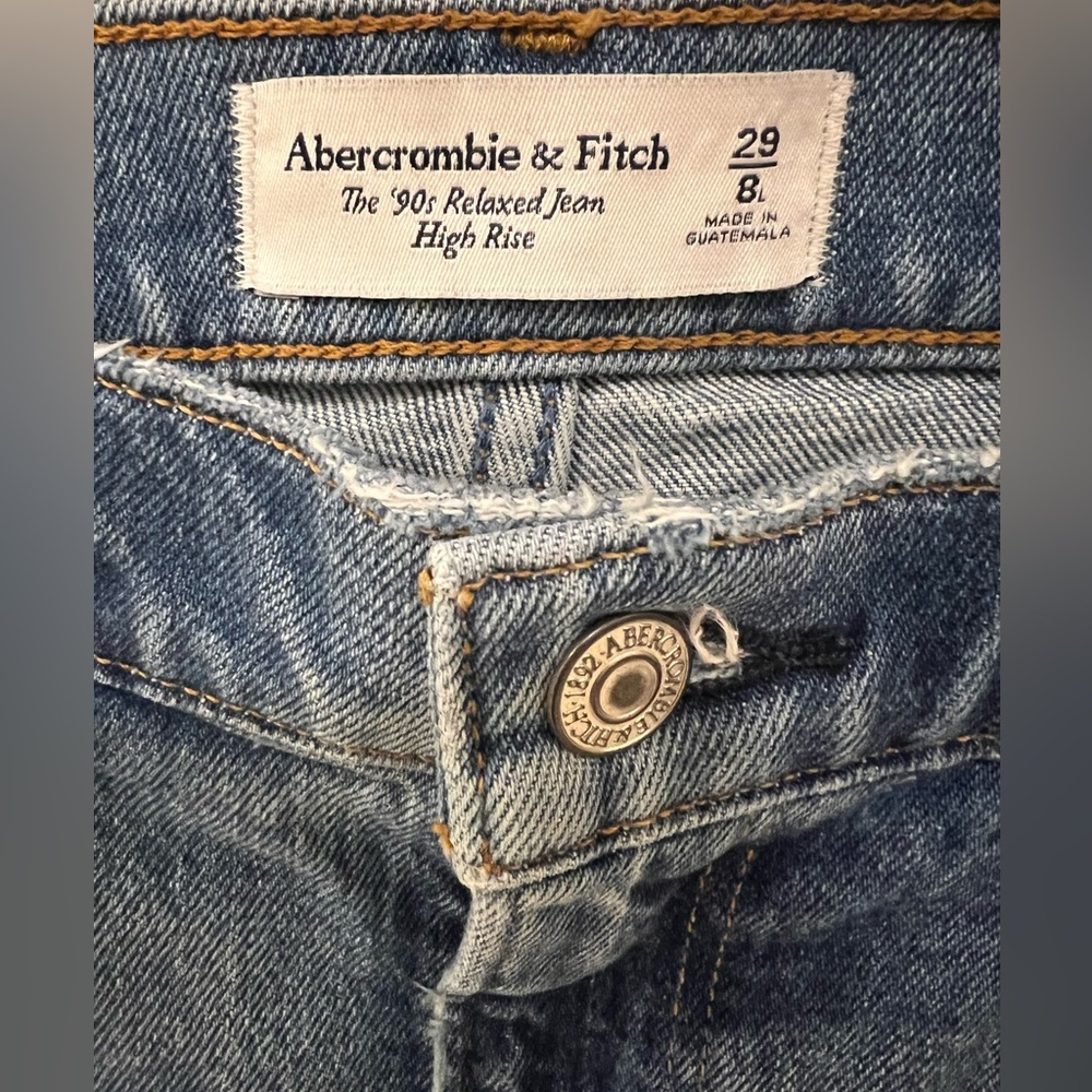 Abercrombie & Fitch Light Blue High-Rise Flare Jeans - Picture 6 of 9